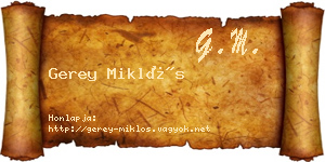 Gerey Miklós névjegykártya
